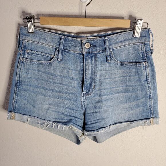 Hollister Light Wash High Rise Denim Jean Cut off shorts  Great Condition - Picture 1 of 10